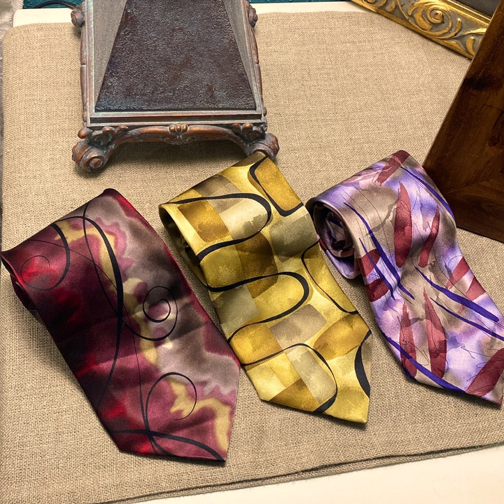 Lot of 3 Jerry García ties 100% silk ties